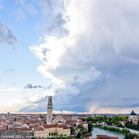 Buy canvas prints of Panoramic from the top of the Castle of Verona, with a view of t by Joaquin Corbalan