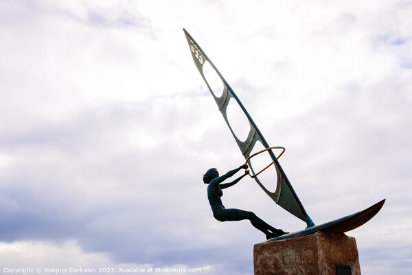Gran Canaria, spain - January 12, 2022: Sculpture of a surfer wo Picture Board by Joaquin Corbalan