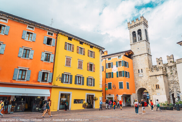 Riva del Garda, Italy - September 22, 2021: Colorful streets of  Picture Board by Joaquin Corbalan