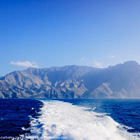 Buy canvas prints of Coast of Gran Canaria and port of Agaete seen from the sea. by Joaquin Corbalan