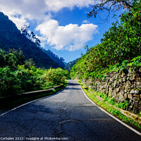 Buy canvas prints of Beautiful road between tropical mountains of a leafy and paradis by Joaquin Corbalan