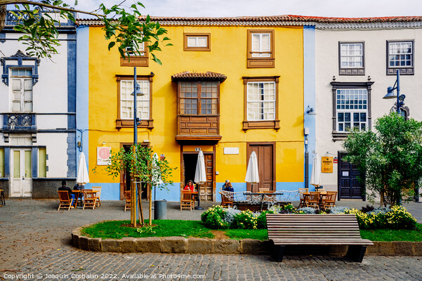  Colorful facades in the streets of the old town of San cristoba Picture Board by Joaquin Corbalan