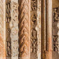 Buy canvas prints of Detail of the engravings in the rock of the columns of the Duomo by Joaquin Corbalan
