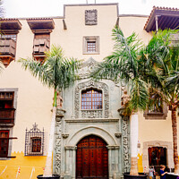 Buy canvas prints of Facade of the Columbus house museum in Las Palmas de Gran Canari by Joaquin Corbalan