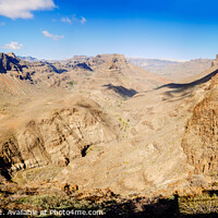 Buy canvas prints of Views of the Fataga valley in Gran Canaria, from the viewpoint o by Joaquin Corbalan