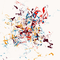 Buy canvas prints of Multi color paint splatter on white background for blog header o by Joaquin Corbalan
