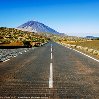 Buy canvas prints of A paved road leads adventurous tourists to the highest peak in S by Joaquin Corbalan