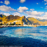 Buy canvas prints of Coast and port of Santa Cruz de Tenerife, from the sea. by Joaquin Corbalan