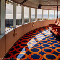 Buy canvas prints of Empty seats inside a maritime ferry for passengers, before saili by Joaquin Corbalan