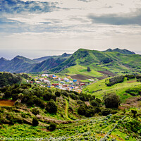 Buy canvas prints of View of the villages of Tenerife from a viewpoint in the Anaga n by Joaquin Corbalan