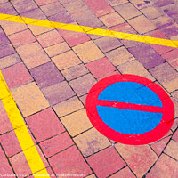 Buy canvas prints of Traffic sign painted on the ground no parking. by Joaquin Corbalan