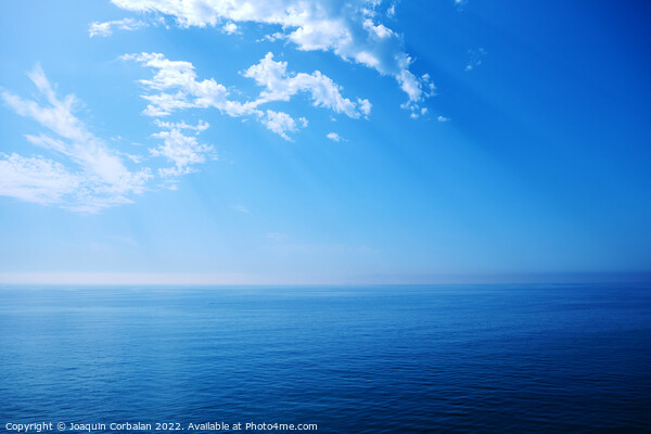 A deep blue in the sea, background with the calm and infinite co Picture Board by Joaquin Corbalan