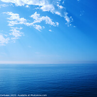 Buy canvas prints of A deep blue in the sea, background with the calm and infinite co by Joaquin Corbalan