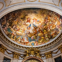 Buy canvas prints of Beautiful frescoes in the dome of the cathedral of Segorbe, mast by Joaquin Corbalan