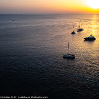 Buy canvas prints of Beautiful and warm sunset in the Mediterranean Sea from the coas by Joaquin Corbalan