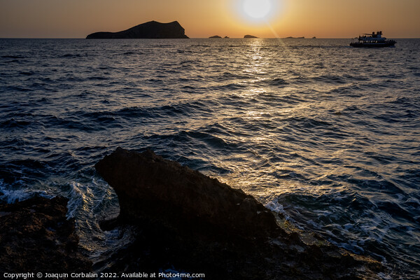 Beautiful and warm sunset in the Mediterranean Sea from the coas Picture Board by Joaquin Corbalan
