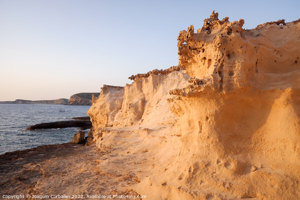 Limestone cliffs debris from erosion turns into white beach sand Picture Board by Joaquin Corbalan