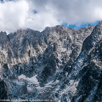 Buy canvas prints of High spectacular rocky spiers on alpine peaks for extreme sports by Joaquin Corbalan