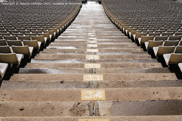 Detail of the empty stands of a large sports stadium, without at Picture Board by Joaquin Corbalan