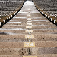 Buy canvas prints of Detail of the empty stands of a large sports stadium, without at by Joaquin Corbalan