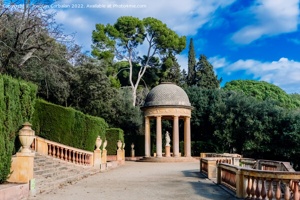 Cozy Mediterranean neoclassical style garden, with a romantic ai Picture Board by Joaquin Corbalan