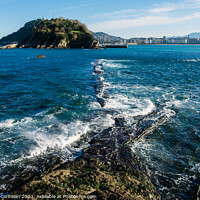 Buy canvas prints of The sea beats hard on the coast and leaves visible geological fo by Joaquin Corbalan