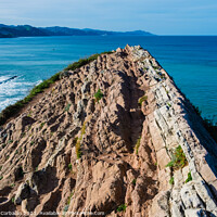 Buy canvas prints of View of the coast and cliffs of Zumaia a nice sunny day. by Joaquin Corbalan