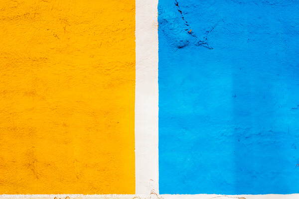 A background painted in two halves of yellow and blue, separated Picture Board by Joaquin Corbalan