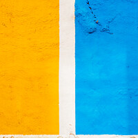 Buy canvas prints of A background painted in two halves of yellow and blue, separated by Joaquin Corbalan
