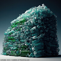 Buy canvas prints of Conceptual illustration, a mountain of unrecycled plastic bottle by Joaquin Corbalan