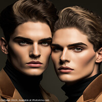 Buy canvas prints of Studio portrait of two twin brothers, models look, by Joaquin Corbalan