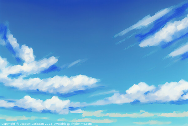 Beautiful pictorial sky of azure blue for background of illustra Picture Board by Joaquin Corbalan