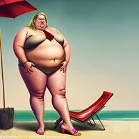 Buy canvas prints of Ridiculous illustration of a man with a big belly, by Joaquin Corbalan