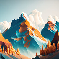 Buy canvas prints of Beautiful alpine landscape painted with minimalist simplicity. A by Joaquin Corbalan
