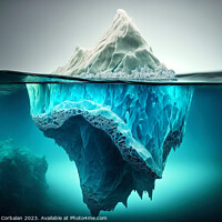 Buy canvas prints of Submerged iceberg, painted drawing, warming concept. Ai generate by Joaquin Corbalan