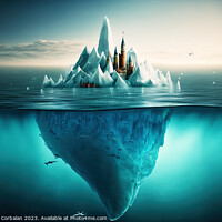 Buy canvas prints of Iceberg with a city on it, painted drawing, surrea by Joaquin Corbalan
