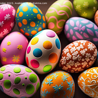 Buy canvas prints of Colorful easter eggs, a complete background for designs. Ai gene by Joaquin Corbalan