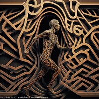Buy canvas prints of Human man locked in a maze, mental illness concept. Ai generated by Joaquin Corbalan