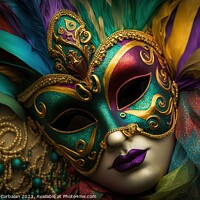 Buy canvas prints of A background with carnival motifs, masks and space for text. Ai  by Joaquin Corbalan