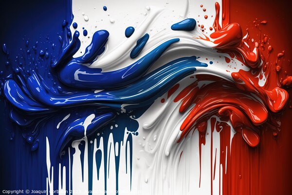 Flag of France, modern design with acrylic paint. Ai generated Picture Board by Joaquin Corbalan