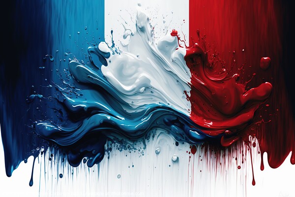 Flag of France, modern design with acrylic paint. Ai generated Picture Board by Joaquin Corbalan