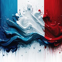 Buy canvas prints of Flag of France, modern design with acrylic paint. Ai generated by Joaquin Corbalan