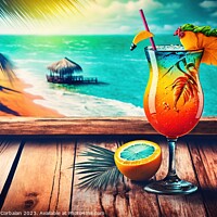 Buy canvas prints of On a hot summer holiday, enjoy the refreshment of an alcoholic c by Joaquin Corbalan
