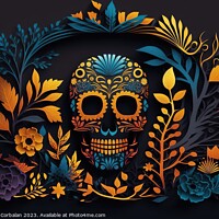 Buy canvas prints of Design for the day of the dead in Mexico, with colorful skull, f by Joaquin Corbalan