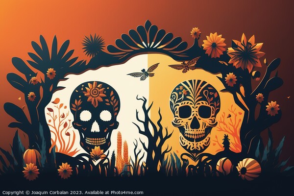 Design for the day of the dead in Mexico, with colorful skull, f Picture Board by Joaquin Corbalan