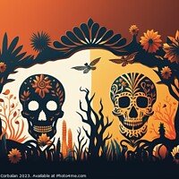 Buy canvas prints of Design for the day of the dead in Mexico, with colorful skull, f by Joaquin Corbalan