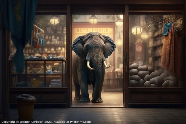 An elephant in a china shop, clumsy and dangerous. Ai generated. Picture Board by Joaquin Corbalan