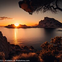 Buy canvas prints of Sunset among the wonderfully beautiful Mediterranean islands.  by Joaquin Corbalan