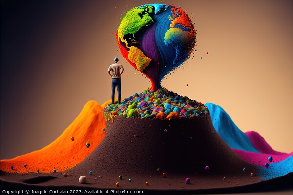 Colorful imaginary abstract worlds, sustainability concept on a  Picture Board by Joaquin Corbalan