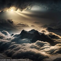Buy canvas prints of Beautiful and dramatic sky with voluminous clouds. Ai generated. by Joaquin Corbalan